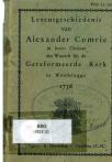 Levensgeschiedenis van Alexander Comrie, in leven dienaar des Woords bij de Gereformeerde Kerk te Woubrugge 1736 - pagina 1